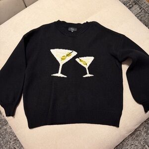 Vici Black Sweater with Martini Design